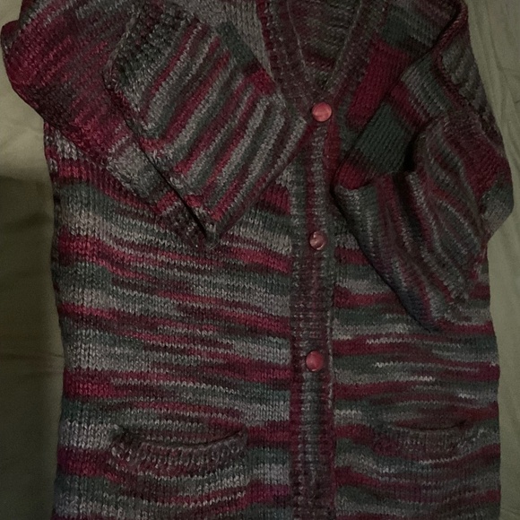 HANDKNITTED button up CARDIGAN ,, - Picture 7 of 12